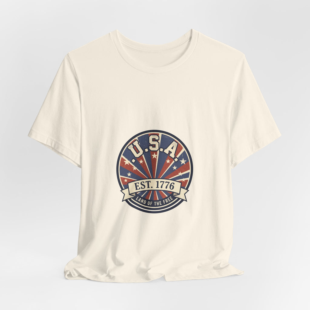 Retro USA Shirt, Vintage 4th of July Tee, Est 1776 Americana Patriotic Shirt, Independence Day Gift, Distressed Fourth of July USA Tee